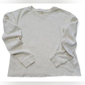 Thread & Supply White Waffle Knit Top Size Small